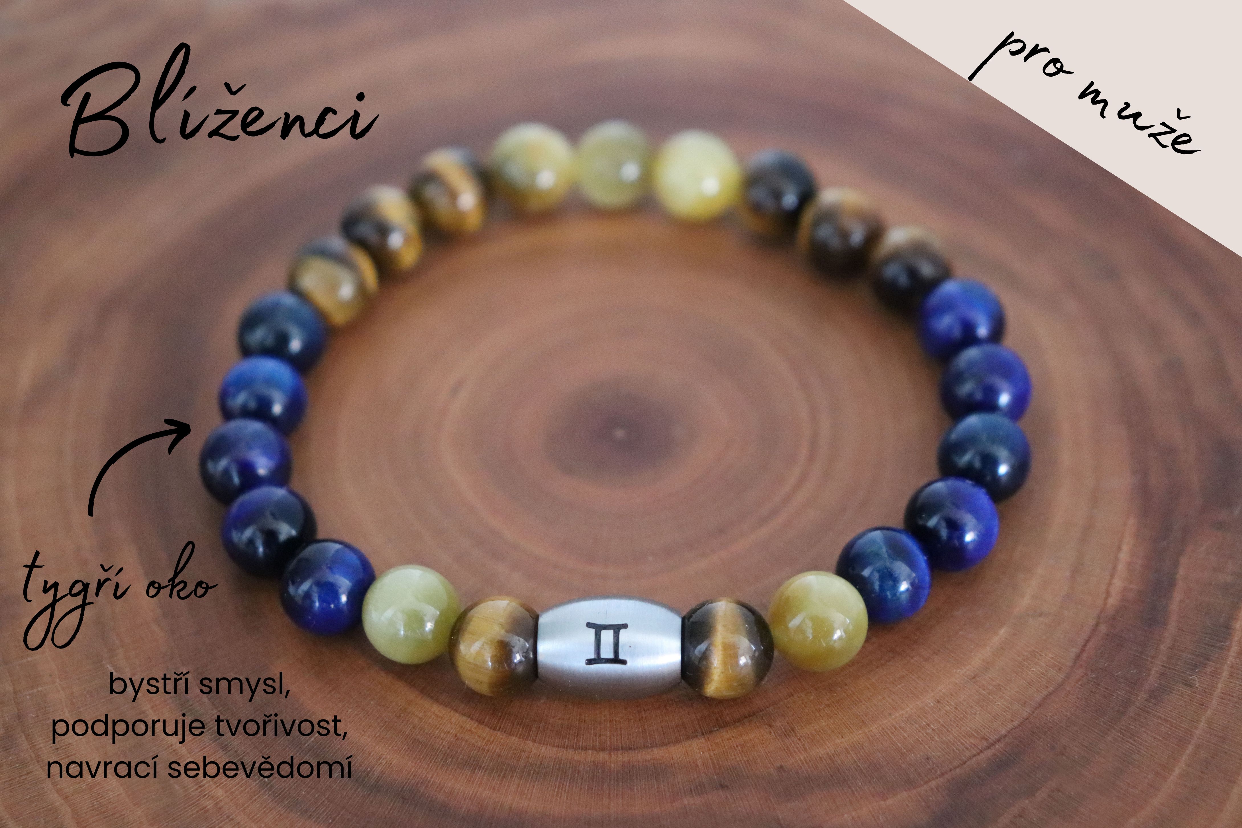 pánský náramek z minerálů Blíženci 2